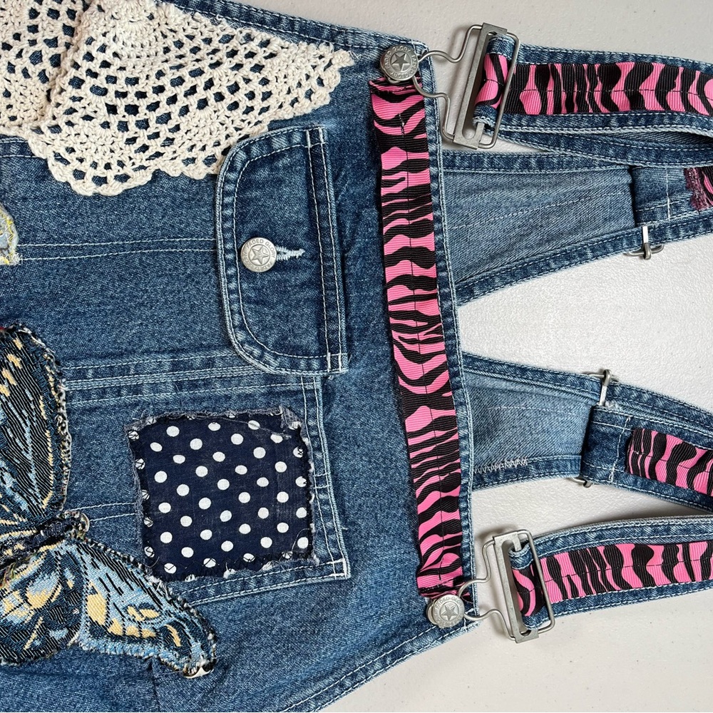 Faded Glory Floral Patchwork Denim Jumpsuit - Picture 7 of 17